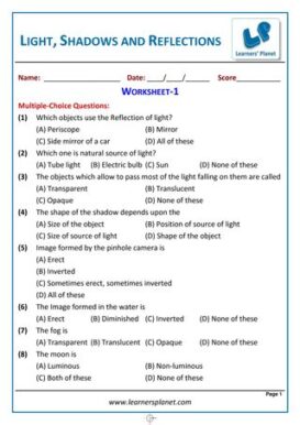 Grade-6-Science-Olympiad: Light, Shadow and Reflections