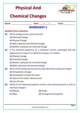 Grade-7-Science-Olympiad - Physical & Chemical Changes