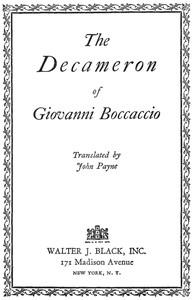 The Decameron of Giovanni Boccaccio