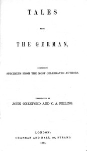 Tales from the German, Comprising specimens from the most celebrated authors