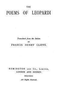 The Poems of Leopardi